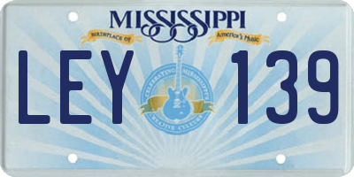 MS license plate LEY139