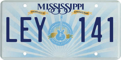 MS license plate LEY141