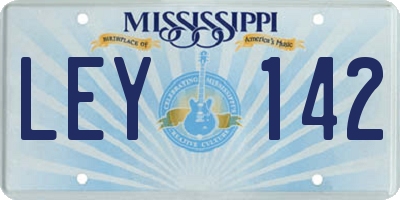 MS license plate LEY142