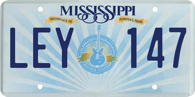 MS license plate LEY147