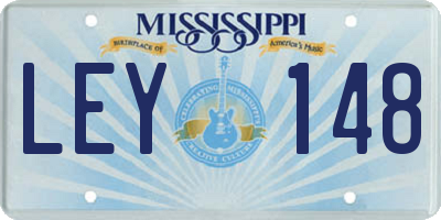 MS license plate LEY148