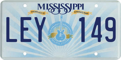 MS license plate LEY149