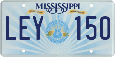 MS license plate LEY150