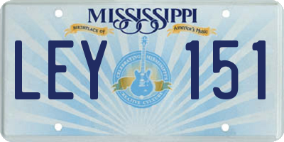 MS license plate LEY151