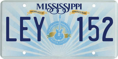 MS license plate LEY152