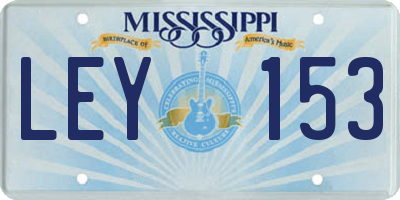 MS license plate LEY153