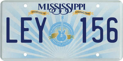 MS license plate LEY156