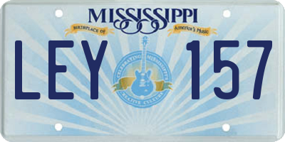 MS license plate LEY157