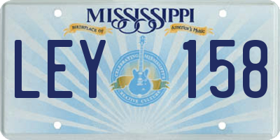 MS license plate LEY158