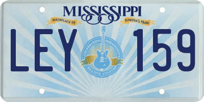 MS license plate LEY159