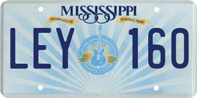 MS license plate LEY160