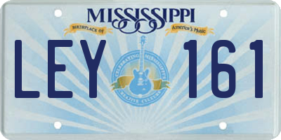 MS license plate LEY161