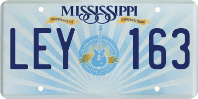 MS license plate LEY163