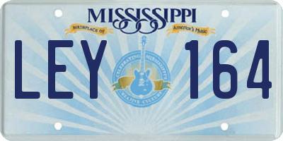 MS license plate LEY164