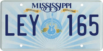 MS license plate LEY165
