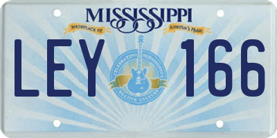 MS license plate LEY166