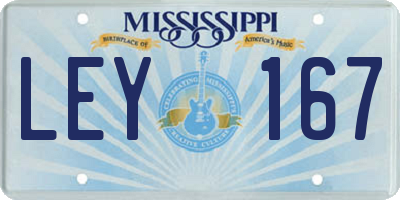 MS license plate LEY167