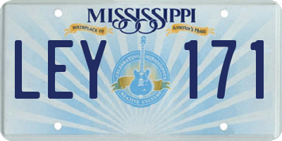 MS license plate LEY171