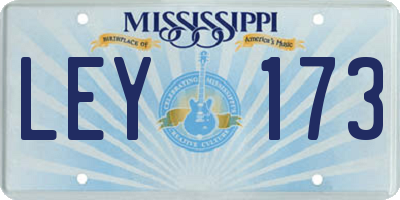 MS license plate LEY173