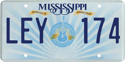 MS license plate LEY174