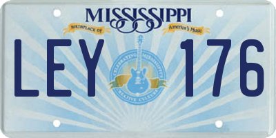 MS license plate LEY176