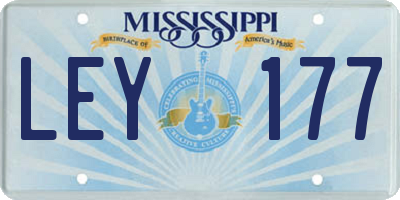 MS license plate LEY177