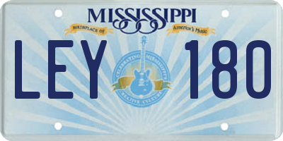 MS license plate LEY180