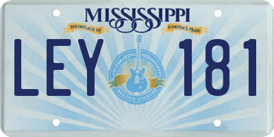 MS license plate LEY181