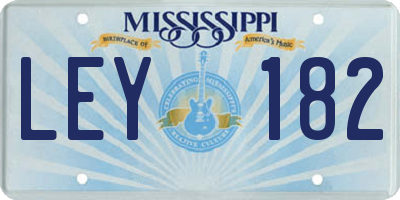 MS license plate LEY182