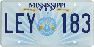 MS license plate LEY183