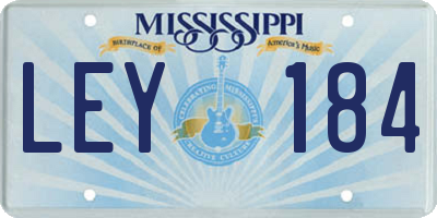 MS license plate LEY184