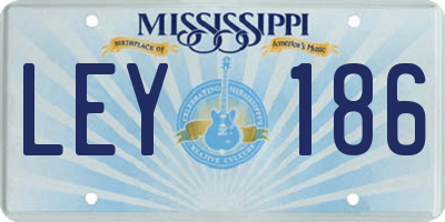 MS license plate LEY186