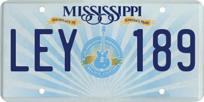 MS license plate LEY189