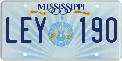 MS license plate LEY190