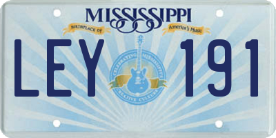 MS license plate LEY191