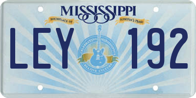 MS license plate LEY192