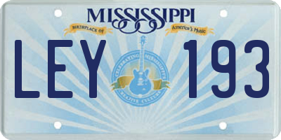 MS license plate LEY193