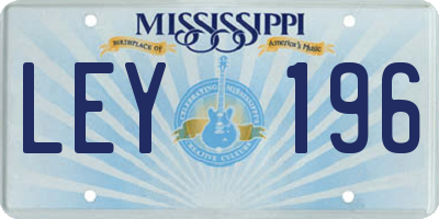 MS license plate LEY196