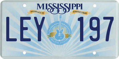 MS license plate LEY197