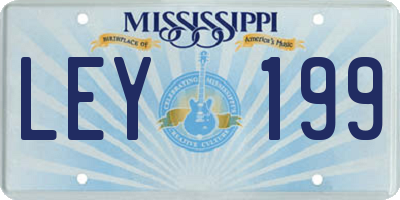 MS license plate LEY199