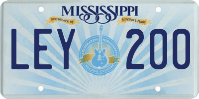 MS license plate LEY200