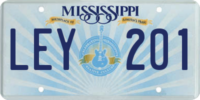 MS license plate LEY201