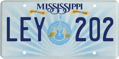 MS license plate LEY202