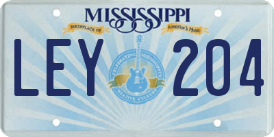 MS license plate LEY204