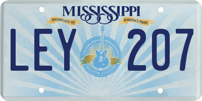MS license plate LEY207