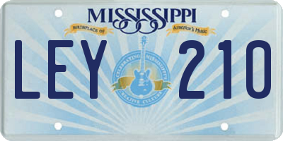 MS license plate LEY210