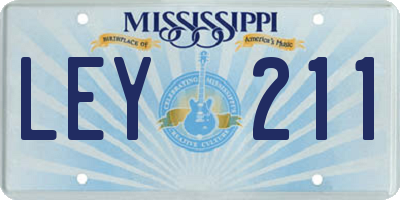 MS license plate LEY211