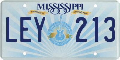 MS license plate LEY213