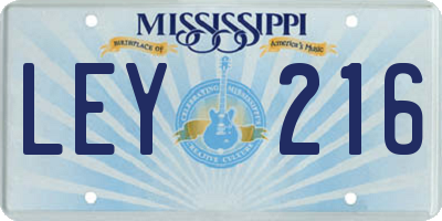 MS license plate LEY216
