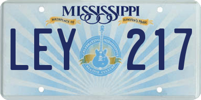 MS license plate LEY217